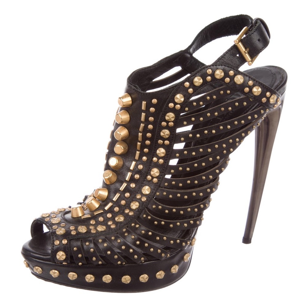 Alexander McQueen Leather Studded Cage Sandals
Size: 7 | IT 37